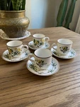 Vintage Villeroy & Boch Botanical Porcelain Espresso Cups Tea And Saucers. Fixed Price $22.50.