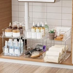 Fabspace 3-PACK Pull-out Home Organizers, 2 Tier Clear Bathroom Wit.... Fixed Price $58.47.
