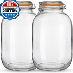 Qianfenie Glass Jars Airtight Lids 2 Pack - 1 Gallon Wide Mouth Storage Mason. Fixed Price $46.53.