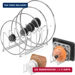 Hztint 3 Pack Pot Lid Organizer For Cabinet, Stainless Steel Rack With. Fixed Price $26.98.
