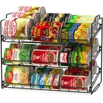 Can Rack Organizer 3 Tier Stackable Kitchen Pantry Storage Black RK-006-K Deco. Fixed Price $51.99.