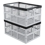 Kekow 42L Plastic Storage Crates, Collapsible For Baskets, 2-PACK. Fixed Price $34.55.
