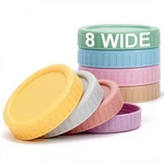 Vaincre 8PCS Wide Mouth Mason Jar Lids, Plastic Multicolored. Fixed Price $10.44.