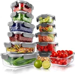 24 Piece Glass Food Storage Containers W/airtight Lids Microwave-colors May Vary. Fixed Price $48.77.