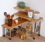 Bamboo Countertop Shelf Storage Spice Rack, 3 Tier Desktop Shelves Space Savi.... Fixed Price $34.52.