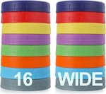 16 Pack Wide Mouth Mason Jar Lids For Ball, Kerr And More - Colored Plastic. Fixed Price $19.79.