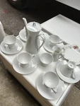 Seltmann Weiden White Porcelain Dinner Set Cup Saucer Coffee Pot Germany. Fixed Price $70.00.