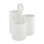 Mud Pie Fork, Knife And Spoon Utensil Holder, White, 8" X 7" Dia. Fixed Price $61.63.