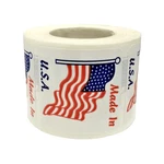 Made In U.s.a. (1.5") Labels American Flag Peel & Stick (2) Rls 500 Ea. Fixed Price $15.50.