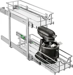 2-TIER Kitchen Cabinet Pullout Shelf And Drawer Organizer, Soft Close Pantry. Fixed Price $156.56.