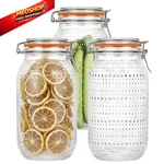 Wacoi 64 Oz Glass Mason Jars With 3.94 X 9.84 Inches (each), Pack Of 3, Clear. Fixed Price $53.65.