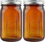 Pack Mason Jars 32 Oz, Amber Wide Mouth Canning With Airtight. Fixed Price $23.23.