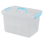 12 Plastic Storage Bin With Lid, Clear Transparent Box Handles Set Of. Fixed Price $33.04.