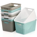 Wuweot 9 Pack Plastic Storage Bins Organizer, Cabinet And Shelf Basket.... Fixed Price $40.15.