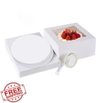 Pfamkeer 12PC 10X10X5" Cake Boxes White W/ Windows And Boards. Fixed Price $27.99.