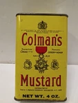 Vintage Colman's Mustard 4OZ Tin Can Container W/ Cover - Double Superfine (t). Fixed Price $7.99.