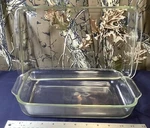 Set Of Vintage Pyrex Clear 2Q-232-R-11X7X1.5 & 3Q-233 13X9X2 Baking Dish. Fixed Price $24.99.