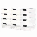 Homz 15.5 Qt Plastic Stackable Storage Container W/lid, Gray Latch (12 Pack). Fixed Price $131.99.