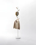 Yamazaki Home Freestanding Coat Rack Tree With Wooden Hooks, Hanger. Fixed Price $94.50.