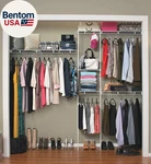 Wire Closet Organizer System, Adjustable From 5 8 Ft., With Shelves, Hardware. Fixed Price $125.89.