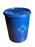Vintage Dark Blue Tupperware 6 7/8" Servalier Canister 809-5 W/ Lid 810-18. Fixed Price $7.99.