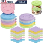 Reusable Silicone Airtight Covers 12 Pcs Writable Labels Food Storage Solutions. Fixed Price $12.29.