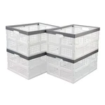 4-PACK 30L Collapsible Crates Stackable Plastic Storage Bins. Fixed Price $59.28.