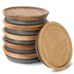 6 Pack Wide Mouth Lids For Mason Jars, Reusable Wooden Storage With Sili.... Fixed Price $26.05.