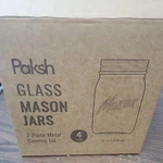 Paksh Novelty Regular Mouth Pint Mason Glass Jar 32OZ W/lids Containers 4 Pack. Fixed Price $7.72.