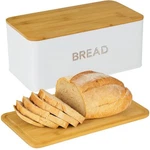 Culinary Couture White Bread Box For Kitchen Countertop With Bamboo Lid - Lar.... Fixed Price $44.65.