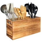 Cb Accessories Utensil Holder In Rustic Wood For Farmhouse Kitchen Decor, Counte. Fixed Price $38.00.