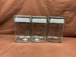 3 - Anchor Hocking 7.5 Square Glass Canisters Jars. Fixed Price $29.99.