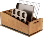 Wood Pull-out Cabinet Organizer For Pans & Bakeware 10.5"W X 21"D 7.5"H. Fixed Price $143.99.