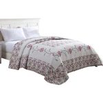 Beatrice Home Fashions Carnation Floral Embroidered Quilted Bedspread. Fixed Price $88.68.
