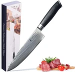 Wakoli Mikata Damascus Chef Knife With Sharp 8-INCH Blade Made Of 67 Layers Genu. Fixed Price $74.99.