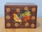 Vintage Susan Winget Recipe Box Rooster Wood Sunrise Farmhouse Certified Intl. Fixed Price $22.99.