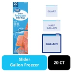 Great Value Guard Slider Zipper Bags, Gallon Freezer, 20 Count. Fixed Price $16.14.