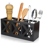 Ayiaren Wooden Silverware Holder Flatware Utensil Caddy Cutlery Black. Fixed Price $28.14.