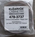 Klearvue Cabinetry Gray Adhesive Edge Banding Plastic Trim 478-3737. Fixed Price $22.00.