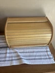 2005 Vintage Wooden Roll Top Bread Box Home. Fixed Price $19.99.