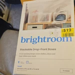 Brightroom Stackable Drop-front Boxes Count Modular 14X9X7 In. Fixed Price $27.00.