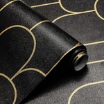 Yasinet Peel And Stick Wallpaper Modern Black Gold 17.3X118.7,. Fixed Price $14.69.