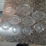 Pasabahce Clear Glass Fish Shaped Plate Set, 9 Piece Pressed Serveware. Fixed Price $54.99.