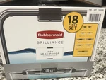 Rubbermaid Brilliance 18PC Leakproof Food Storage Set Snap Lids Clear/black. Fixed Price $39.00.