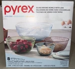 Pyrex Glass Mixing Bowl Set Lids, Nesting Storage, Microwave & Dishwasher Safe. Fixed Price $25.99.