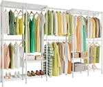 Heavy Duty Expandable Clothes Rack - Freestanding Wardrobe Organizer, White. Fixed Price $283.99.
