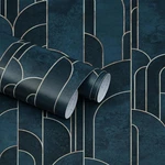 Lot Of 2 Kitico 16.1"X393.7" Blue Wallpaper Peel And Stick Geometric. Fixed Price $46.78.