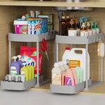 Multi-purpose Pull-out Storage Organizers For Under Sink Grey 12.8 Inch Pack. Fixed Price $29.98.