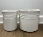 Of "white" Le Creuset 2.75 & 1 Qt Large Small Utensil Crock Nwt 6" Tall. Fixed Price $175.99.