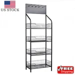 4TIER Black Retail Display Rack/shelf/frame/stand Shop Freestand Snack Metal Us. Fixed Price $69.55.